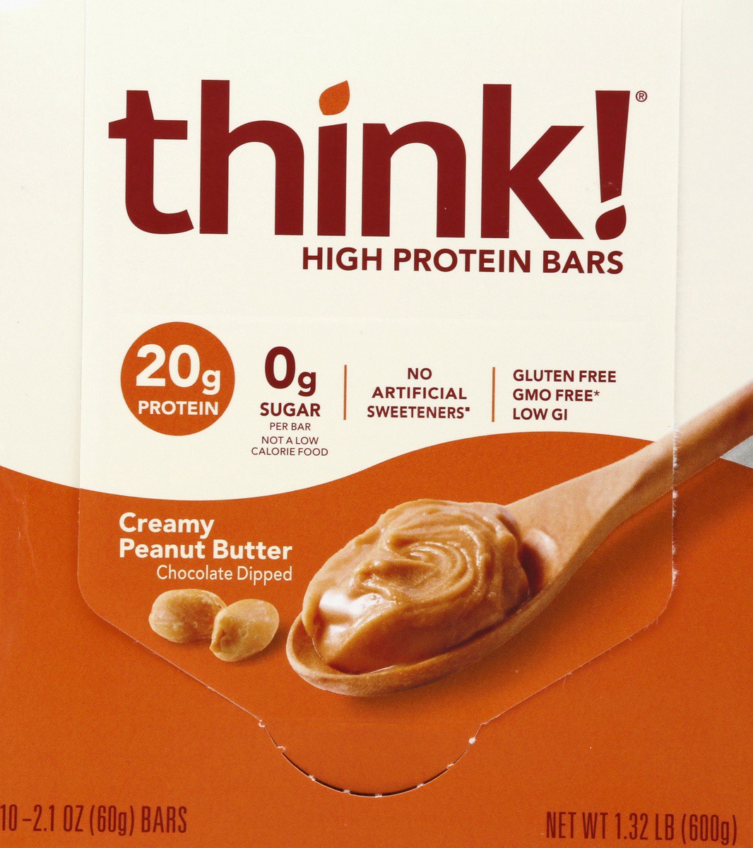 slide 3 of 7, thinkThin Creamy Peanut Butter High Protein Bar, 2.1 oz