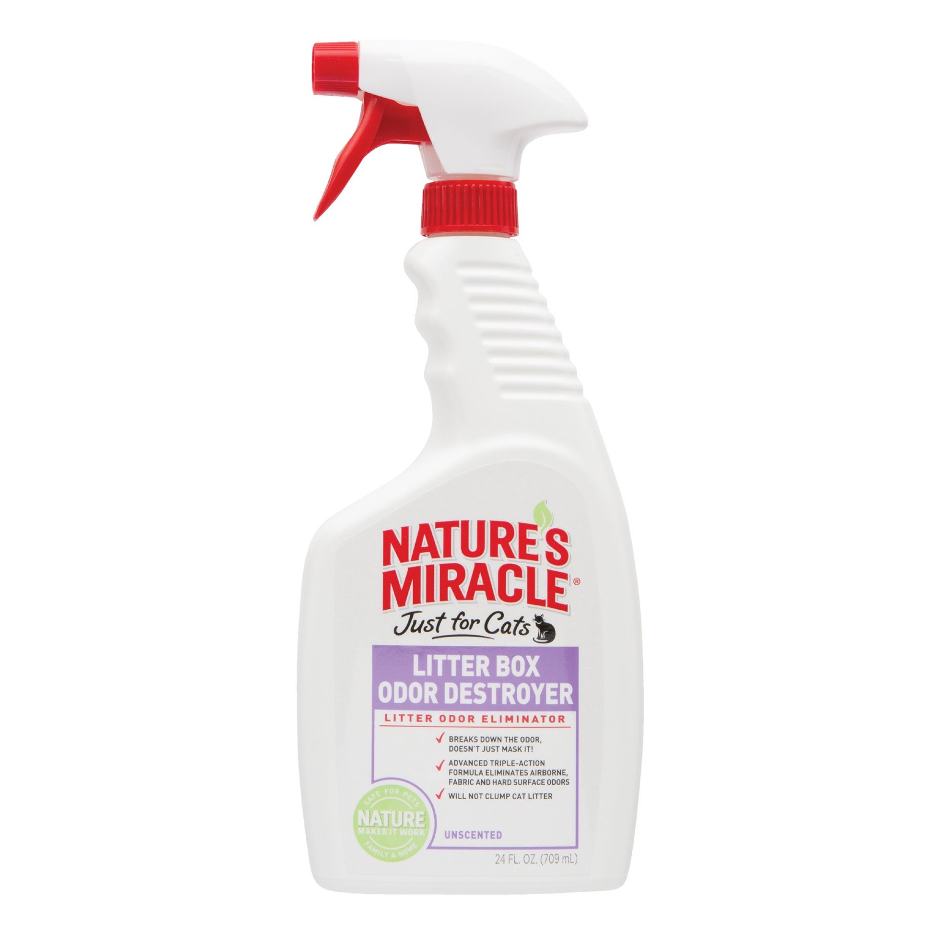 slide 1 of 1, Nature's Miracle Nature''s Miracle Just For Cats Litter Box Odor Destroyer 24 Ounces, Unscented Spray, 24 fl oz