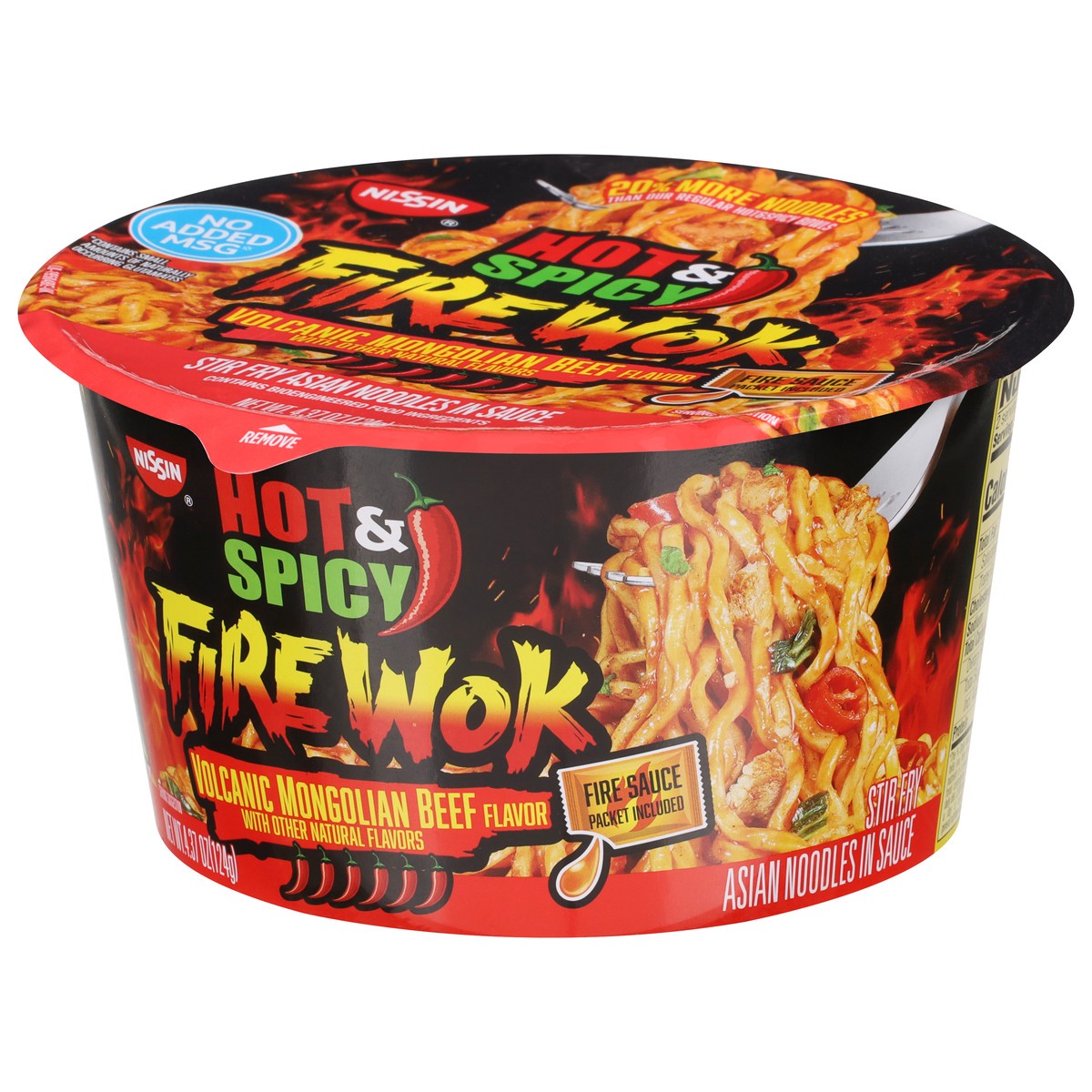 slide 7 of 9, Nissin Hot & Spicy Fire Wok Volcanic Mongolian Beef, 4.37 oz