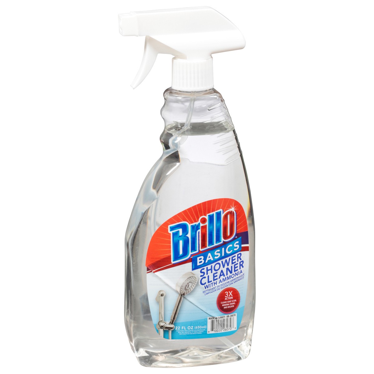 slide 2 of 9, Brillo Basics Shower Cleaner with Ammonia 22 fl oz, 22 fl oz