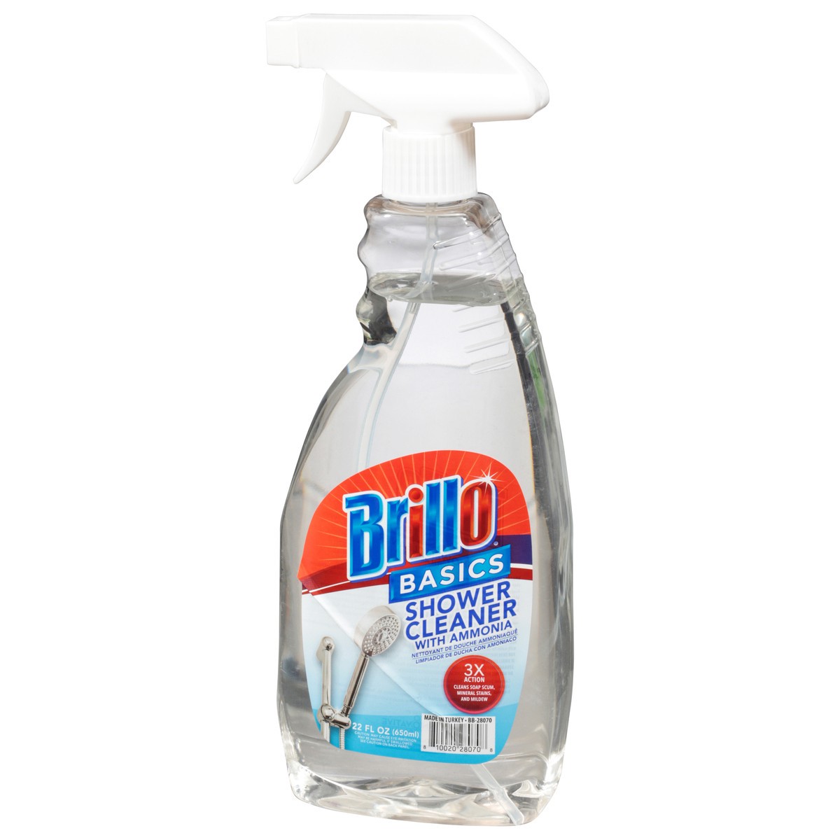 slide 4 of 9, Brillo Basics Shower Cleaner with Ammonia 22 fl oz, 22 fl oz