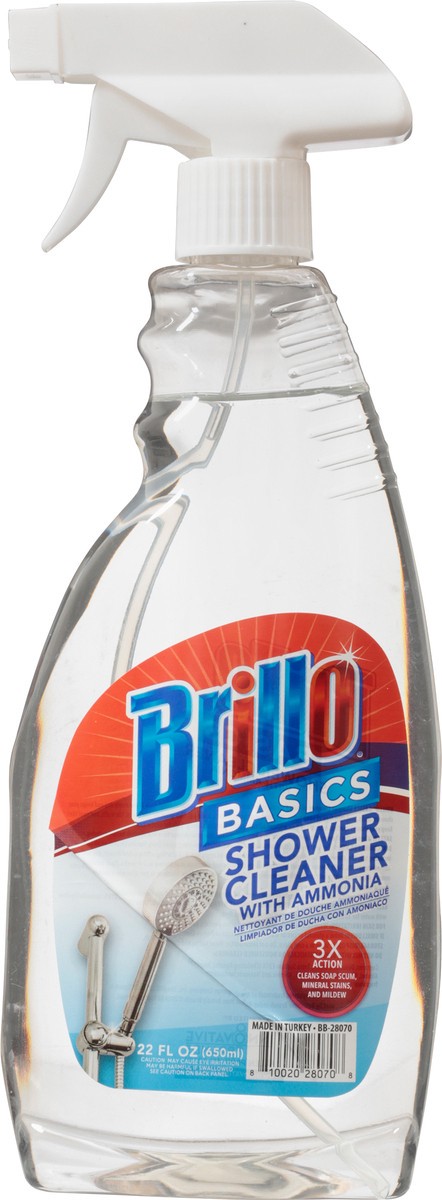 slide 7 of 9, Brillo Basics Shower Cleaner with Ammonia 22 fl oz, 22 fl oz