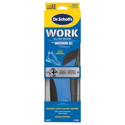 Dr. Scholl's Work All-Day Superior Comfort Insoles (with) Massaging Gel, Men, 1 Pair, Trim to Fit
