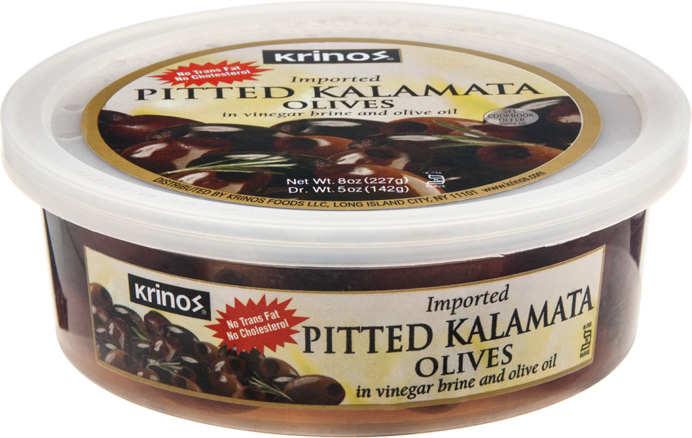 slide 1 of 3, Krinos Pitted Kalamata Olives, 8 oz