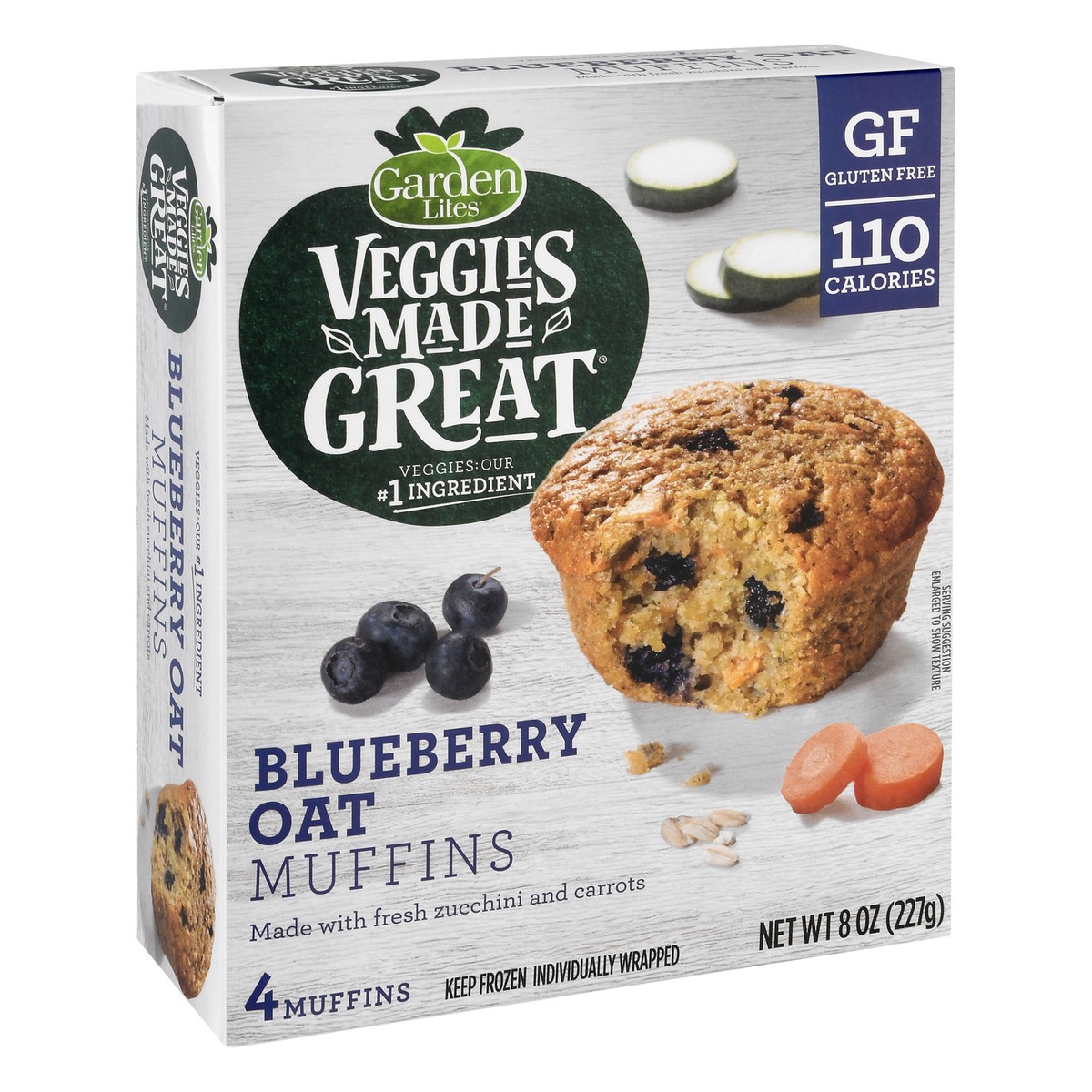 slide 2 of 9, Veggies Made Great Garden Lites Blueberry Oat Muffins, 4 ct