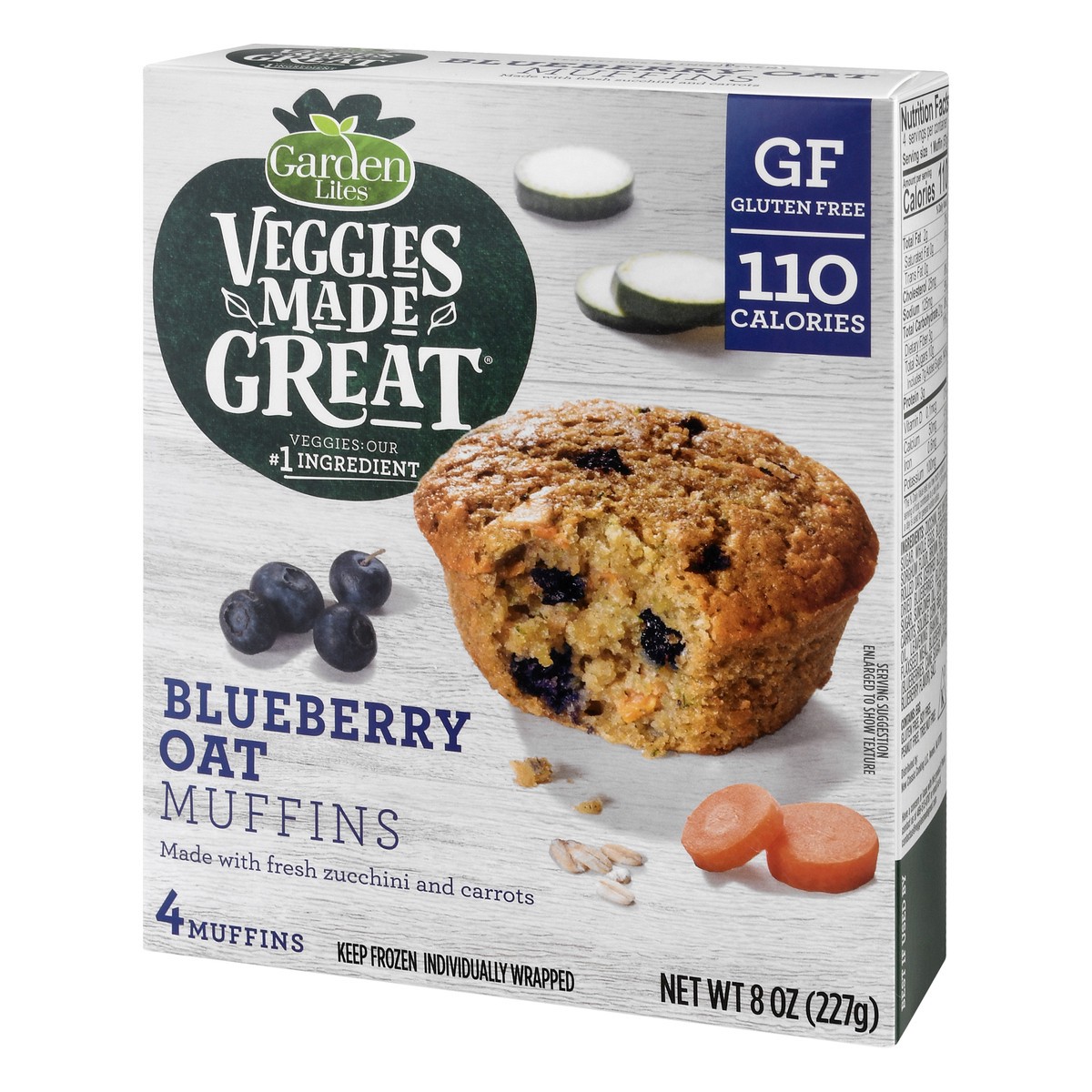 slide 3 of 9, Veggies Made Great Garden Lites Blueberry Oat Muffins, 4 ct