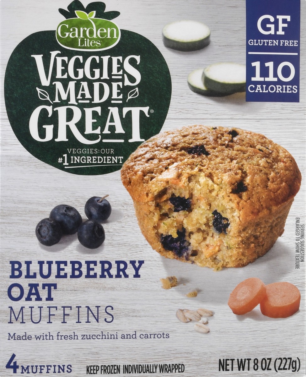slide 6 of 9, Veggies Made Great Garden Lites Blueberry Oat Muffins, 4 ct