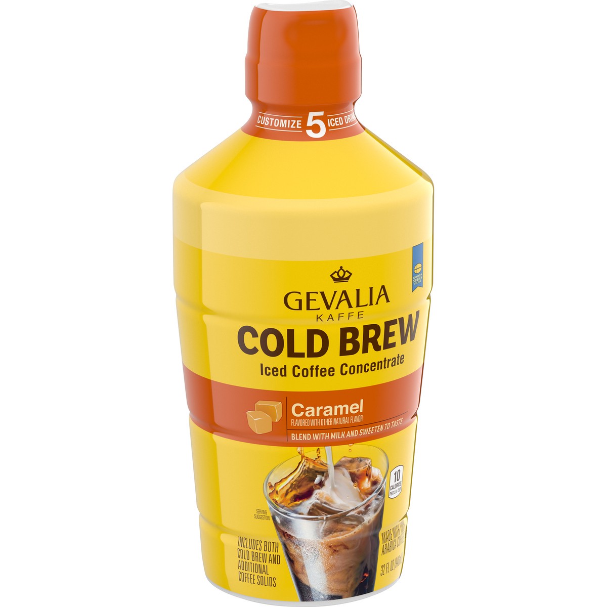 slide 3 of 14, Gevalia Caramel Cold Brew Iced Coffee Concentrate, Caffeinated- 32 fl oz, 32 fl oz