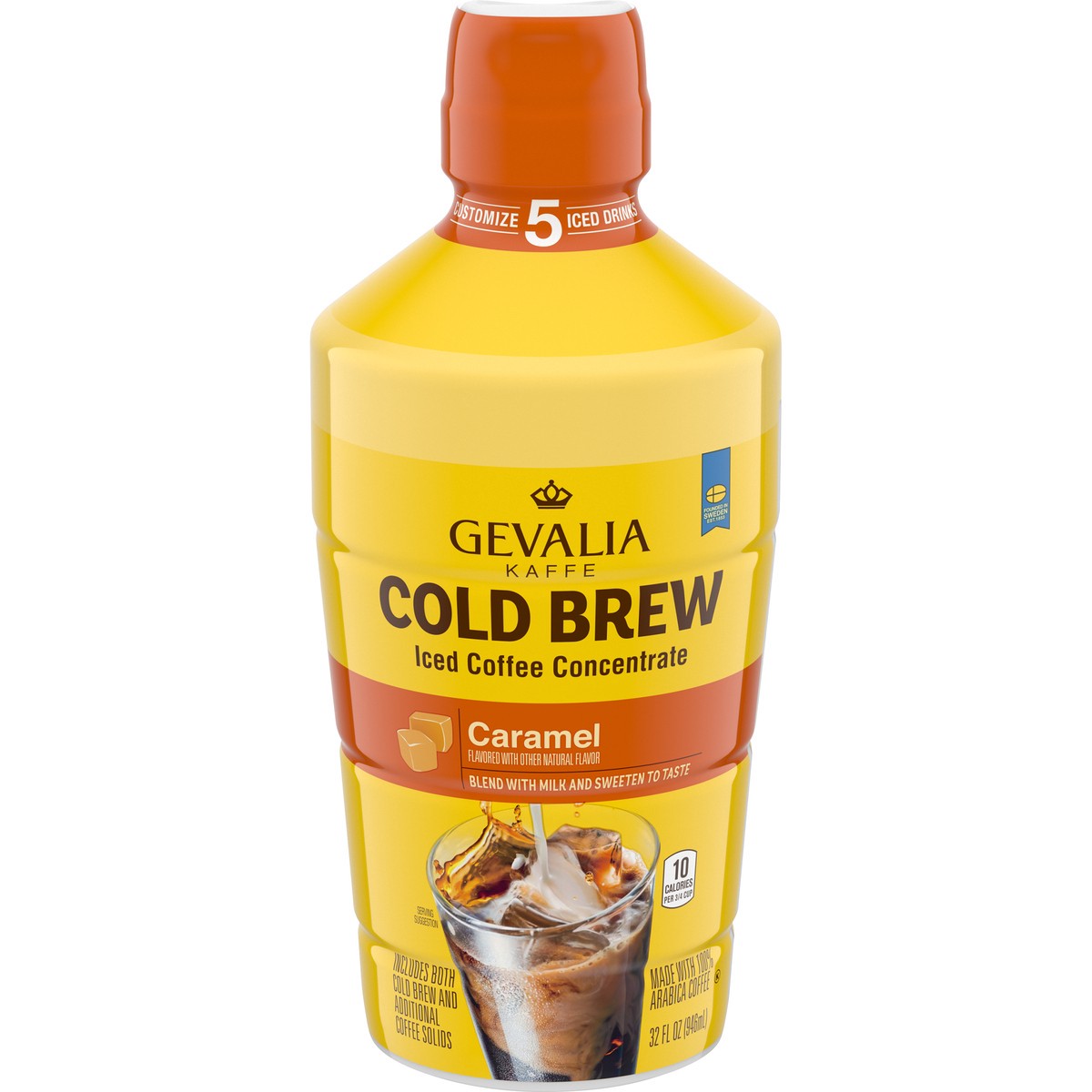 slide 1 of 14, Gevalia Caramel Cold Brew Iced Coffee Concentrate, Caffeinated- 32 fl oz, 32 fl oz