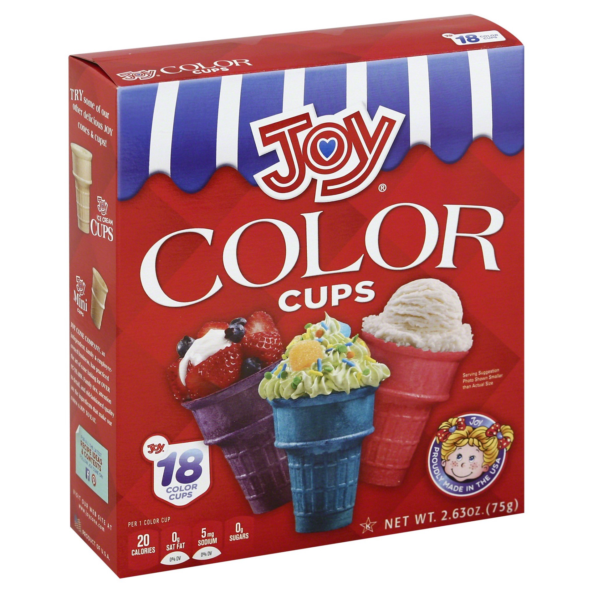 slide 1 of 6, Joy Color Ice Cream Cups, 18 ct