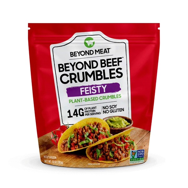 slide 1 of 2, Beyond Meat Beef Free Crumbles Feisty, 11 oz