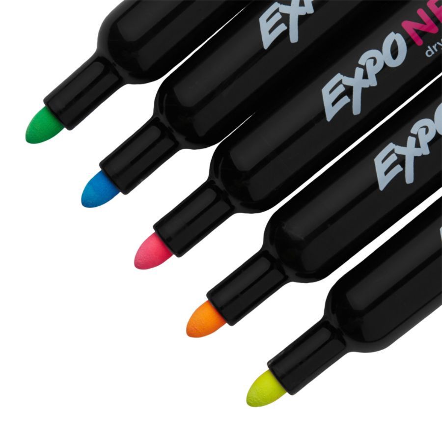 slide 6 of 7, Expo Neon Dry-Erase Markers, Assorted, Pack Of 5, 5 ct