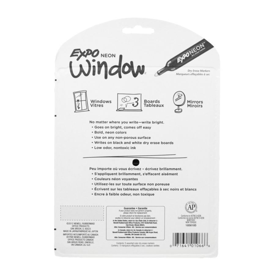 slide 5 of 7, Expo Neon Dry-Erase Markers, Assorted, Pack Of 5, 5 ct