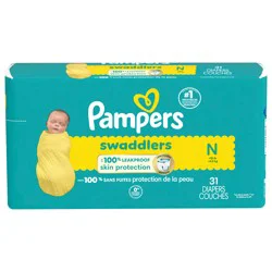 Pampers Swaddlers Diapers, Size 0 (up to 10 lbs), 31 Count, Ultra Absorbent Disposable Infant Diaper