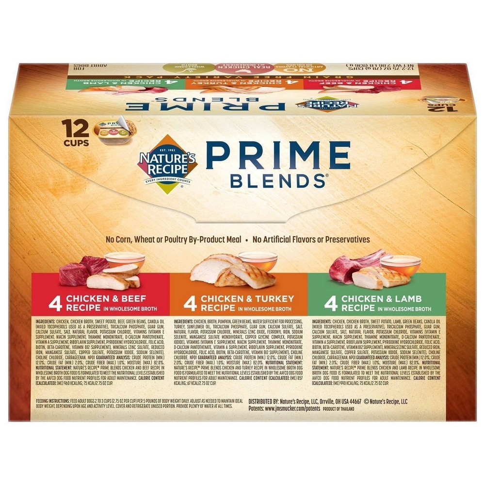 slide 3 of 3, Nature's Recipe Prime Blends Grain Free Chicken, Turkey & Lamb Wet Dog Food, 12 ct; 2.75 oz
