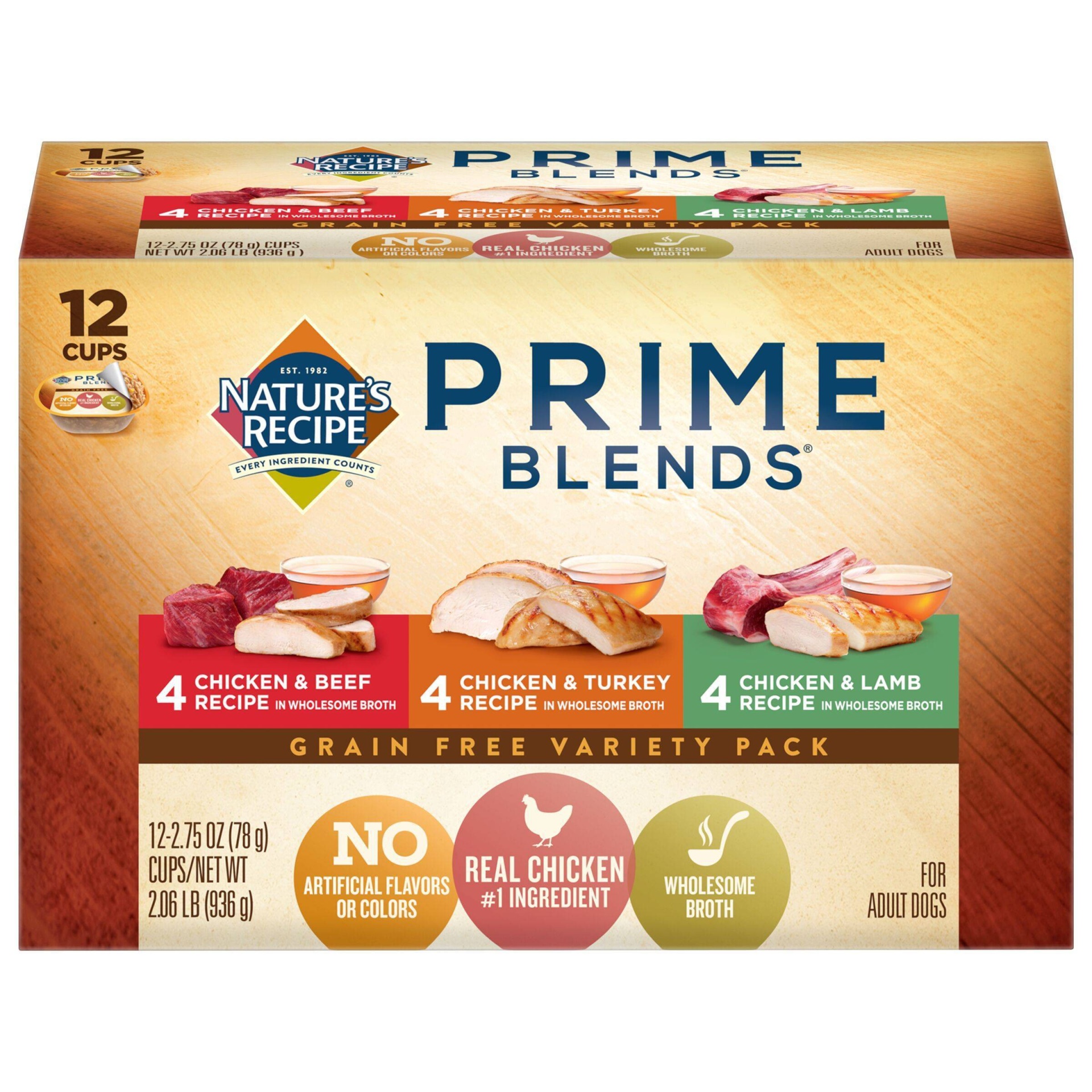 slide 1 of 3, Nature's Recipe Prime Blends Grain Free Chicken, Turkey & Lamb Wet Dog Food, 12 ct; 2.75 oz