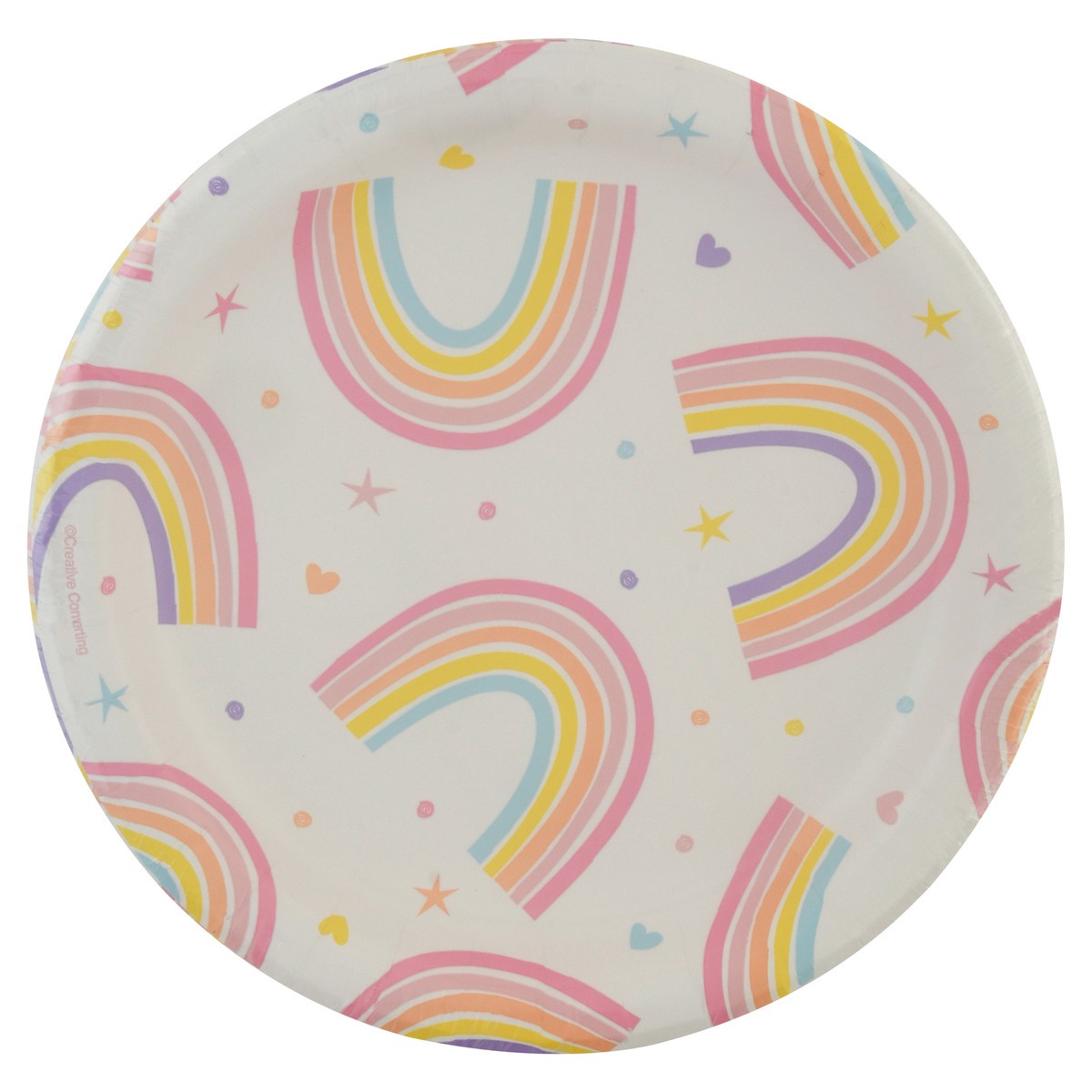 slide 5 of 12, Celebrations Happy Rainbow Plate, 8 ct