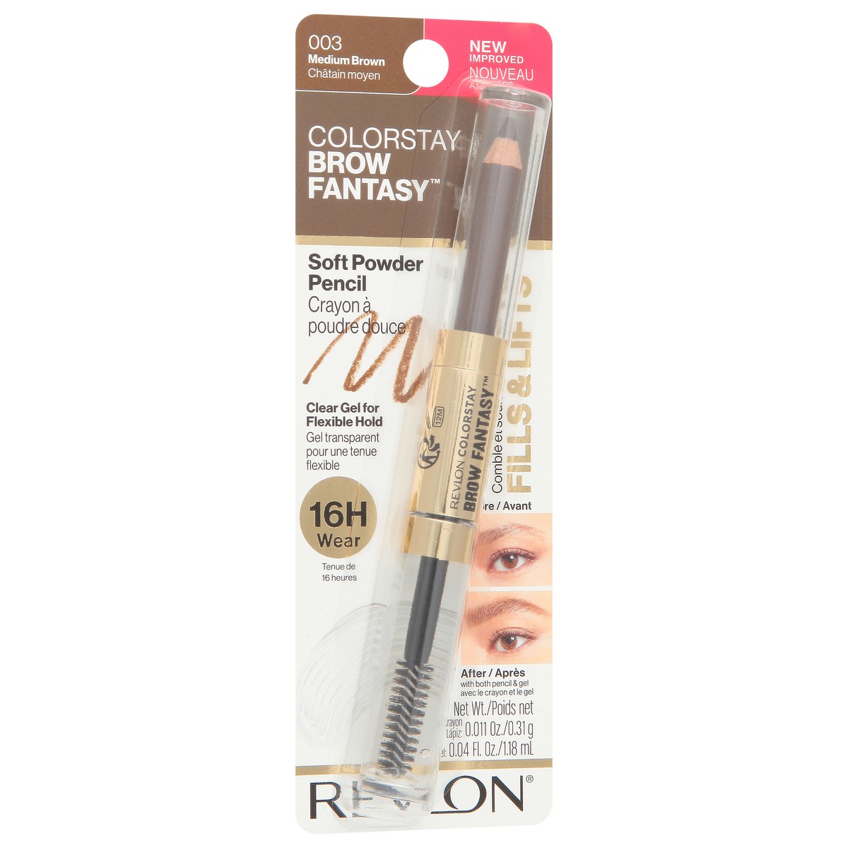 slide 13 of 13, Revlon Brow Fantasy 003 Medium Brown Soft Powder Pencil Packed, Unspecified 1 ea, 1 ct