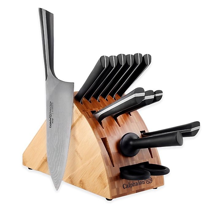 slide 1 of 1, Calphalon Katana Series Cutlery Knife Block Set, 14 ct