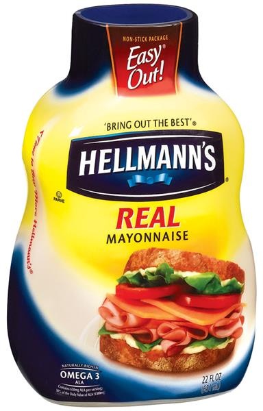 slide 1 of 1, Hellmanns Real Mayonnaise Squeeze Bottle, 22 fl oz