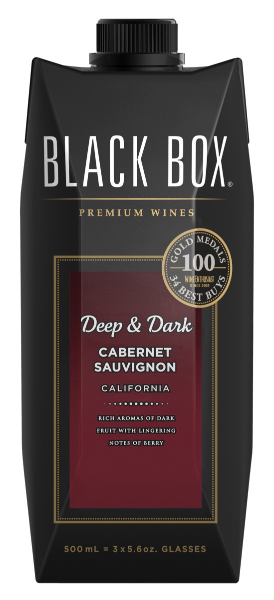 slide 3 of 3, Black Box Cabernet Sauvignon Deep and Dark Red Wine 500ml Tetra, 500 ml