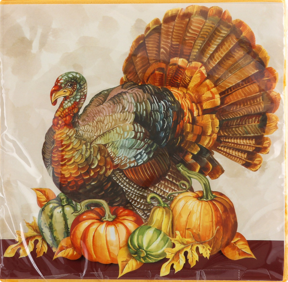 slide 5 of 6, Creative Converting Traditional Turkey Party Beverage Napkin, 16 ct