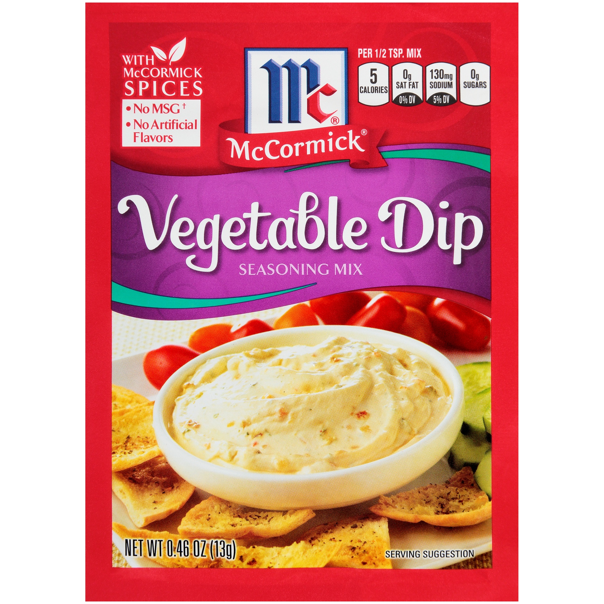 slide 1 of 1, McCormick Vegetable Dip Seasoning Mix, 0.46 oz