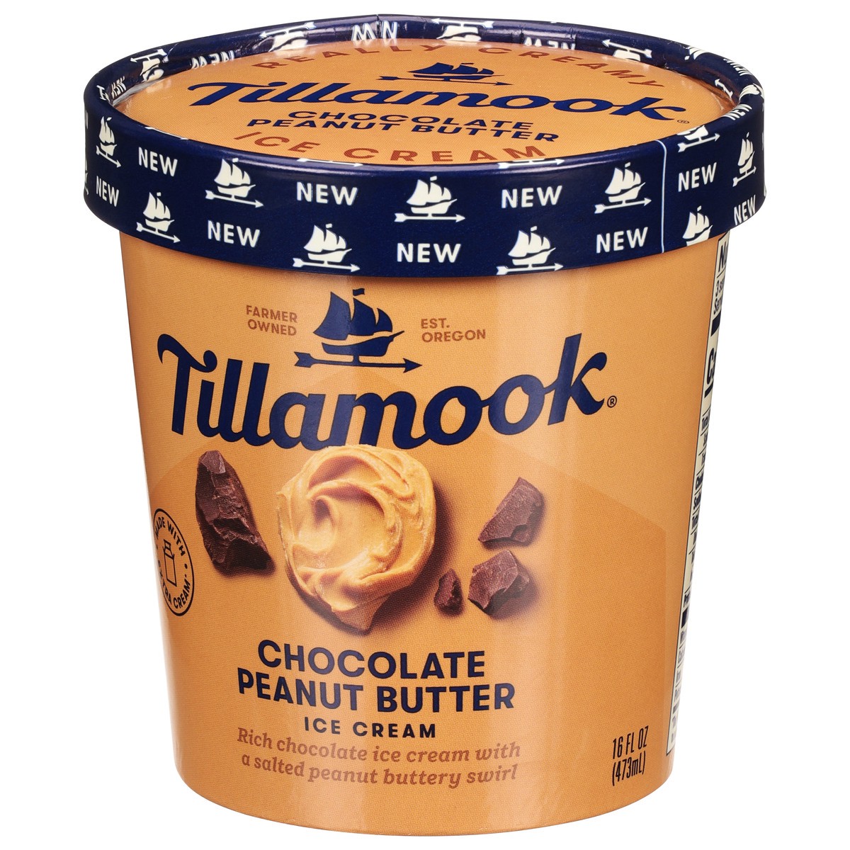slide 11 of 13, Tillamook Chocolate Peanut Butter Ice Cream 16 fl oz,