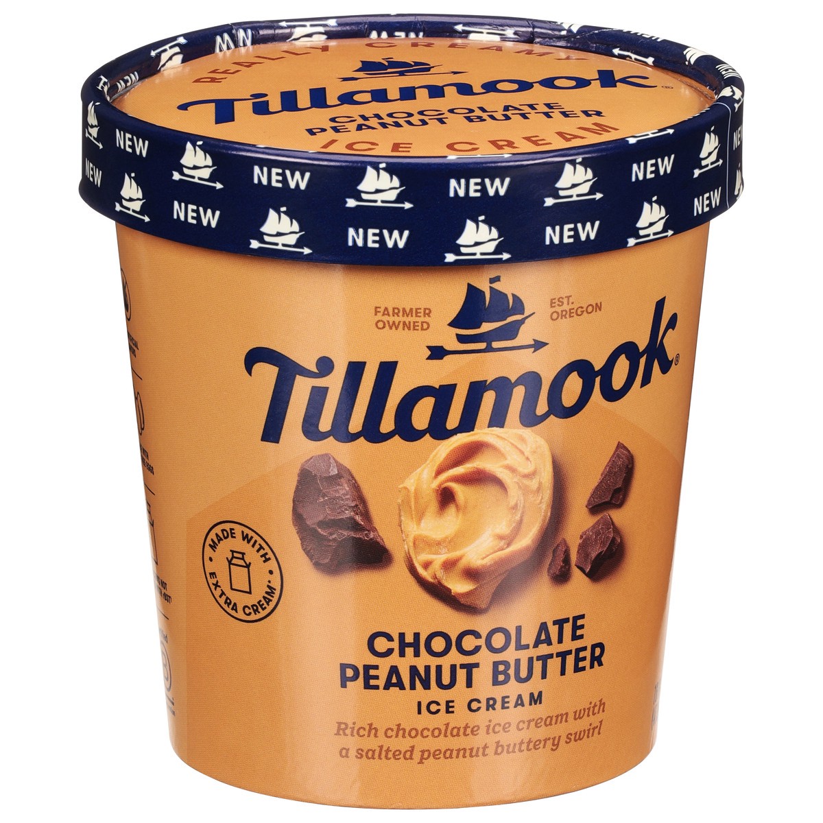 slide 10 of 13, Tillamook Chocolate Peanut Butter Ice Cream 16 fl oz,