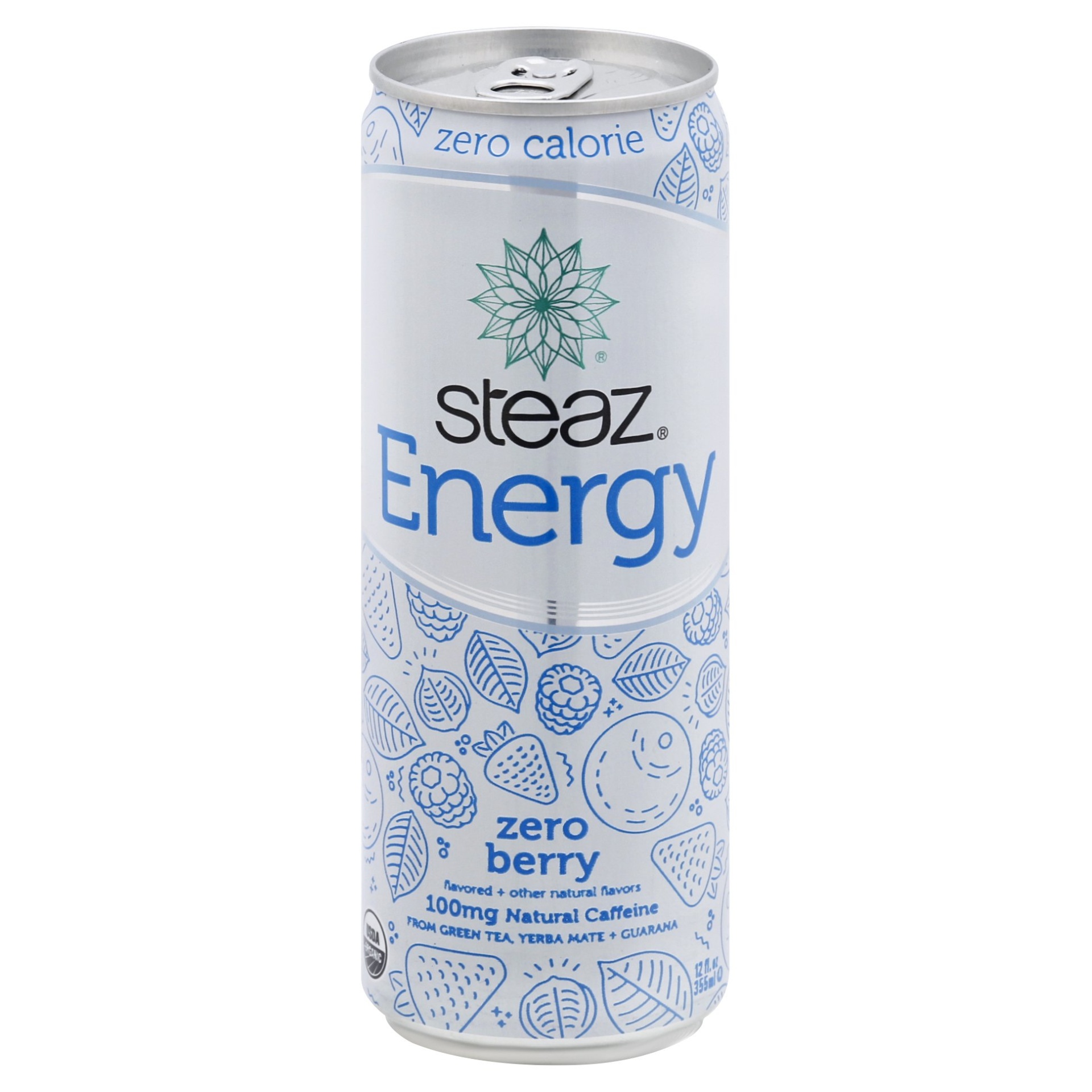 slide 1 of 1, Steaz Zero Berry Energy Drink - 12 fl oz, 12 fl oz