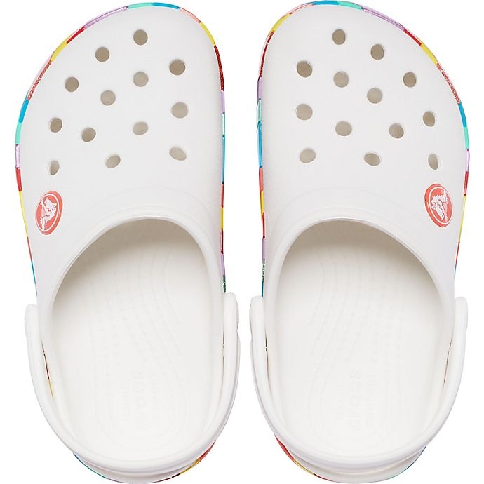 slide 5 of 6, Crocs Crocband Kids Chevron Beaded Clog - White, Size 5