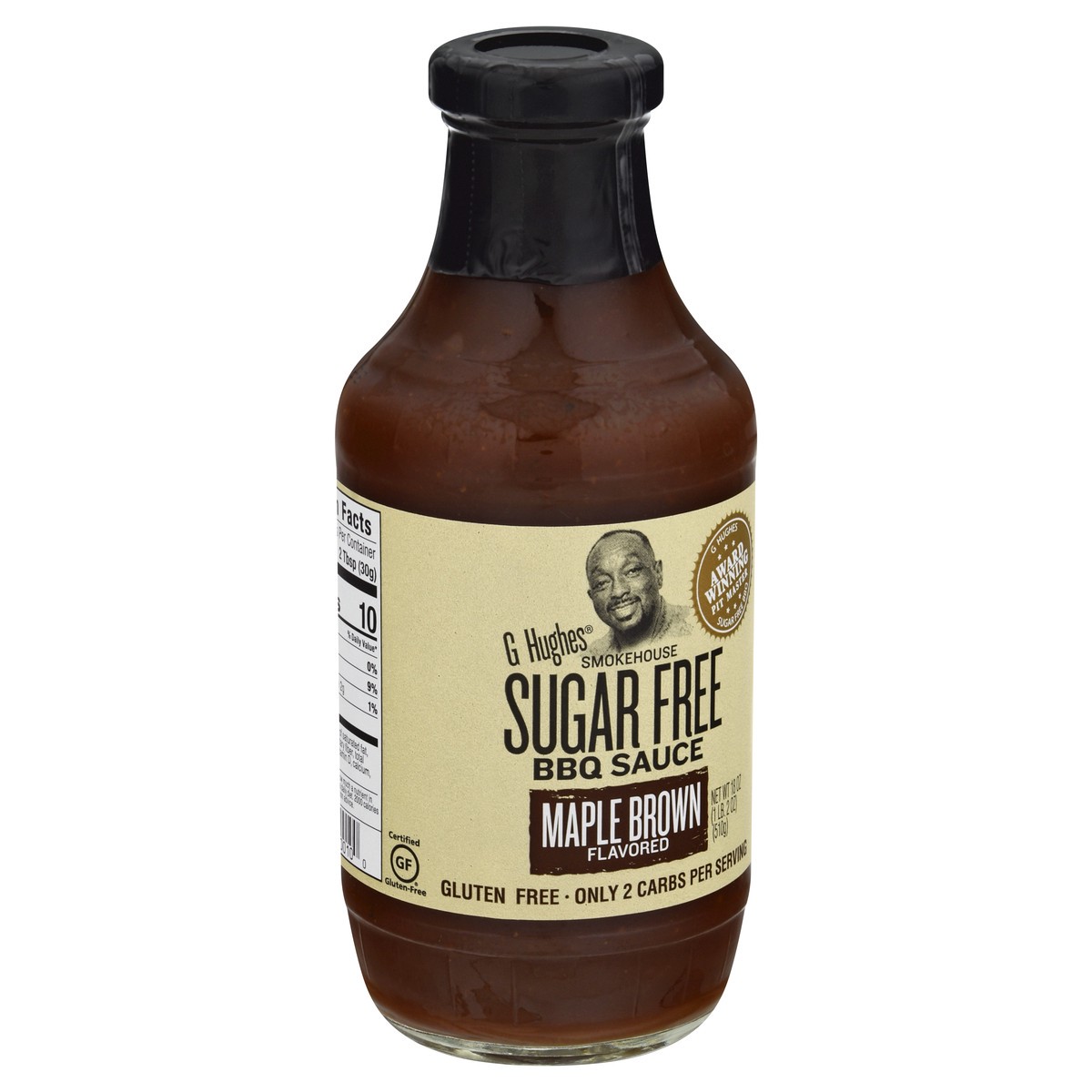 slide 2 of 9, G Hughes Smokehouse Sugar-Free Maple Brown Barbecue Sauce, 18 oz
