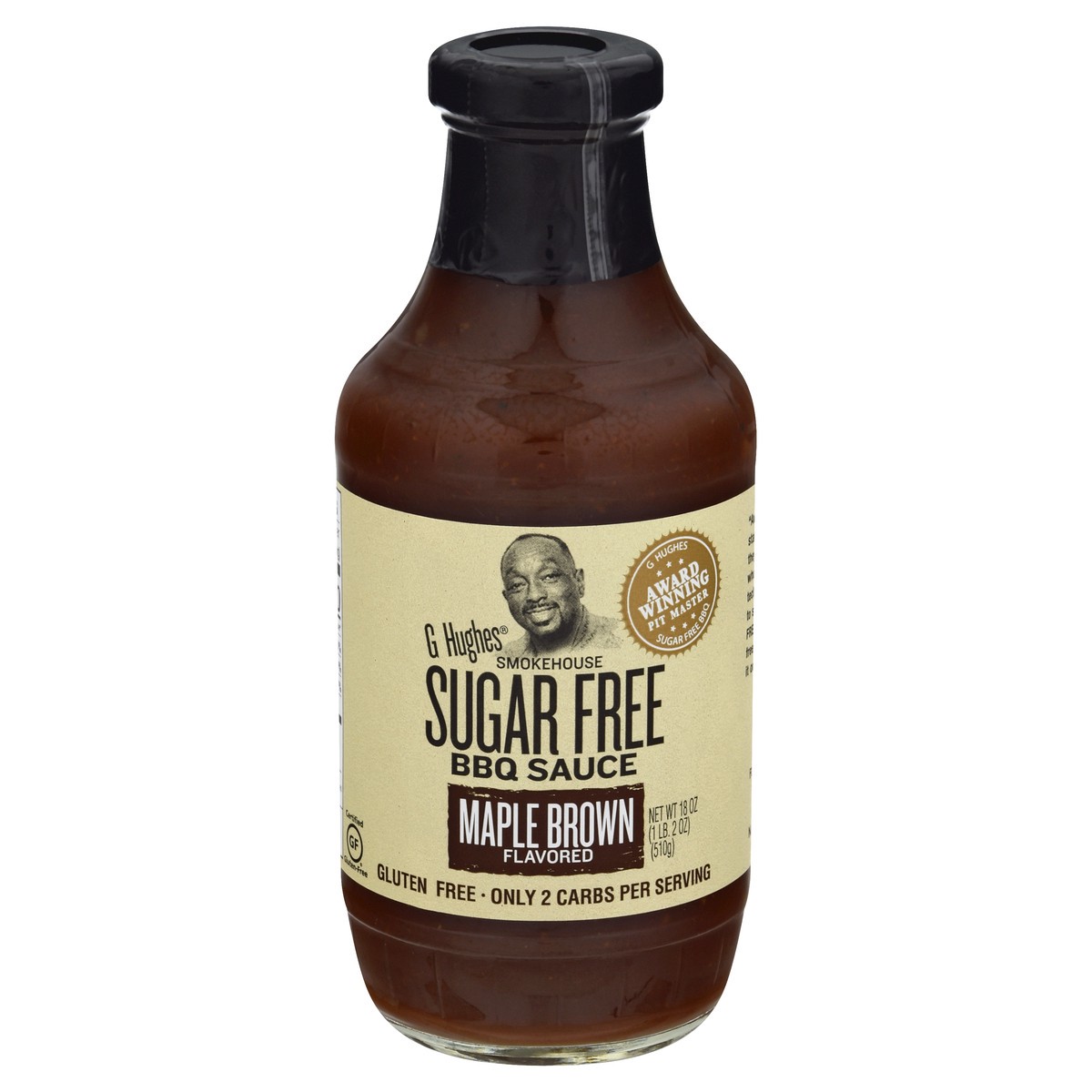 slide 1 of 9, G Hughes Smokehouse Sugar-Free Maple Brown Barbecue Sauce, 18 oz