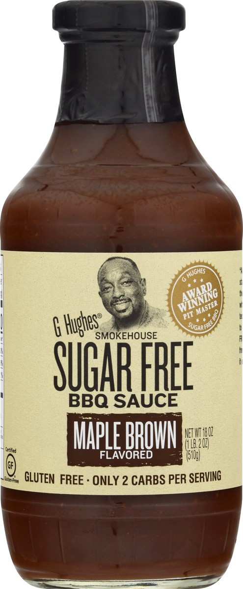 slide 1 of 9, G Hughes Smokehouse Sugar Free Maple Brown Flavored BBQ Sauce 18 oz, 18 oz