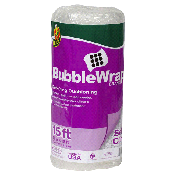 slide 1 of 1, Duck Self Cling Bubble Wrap, 15 ft