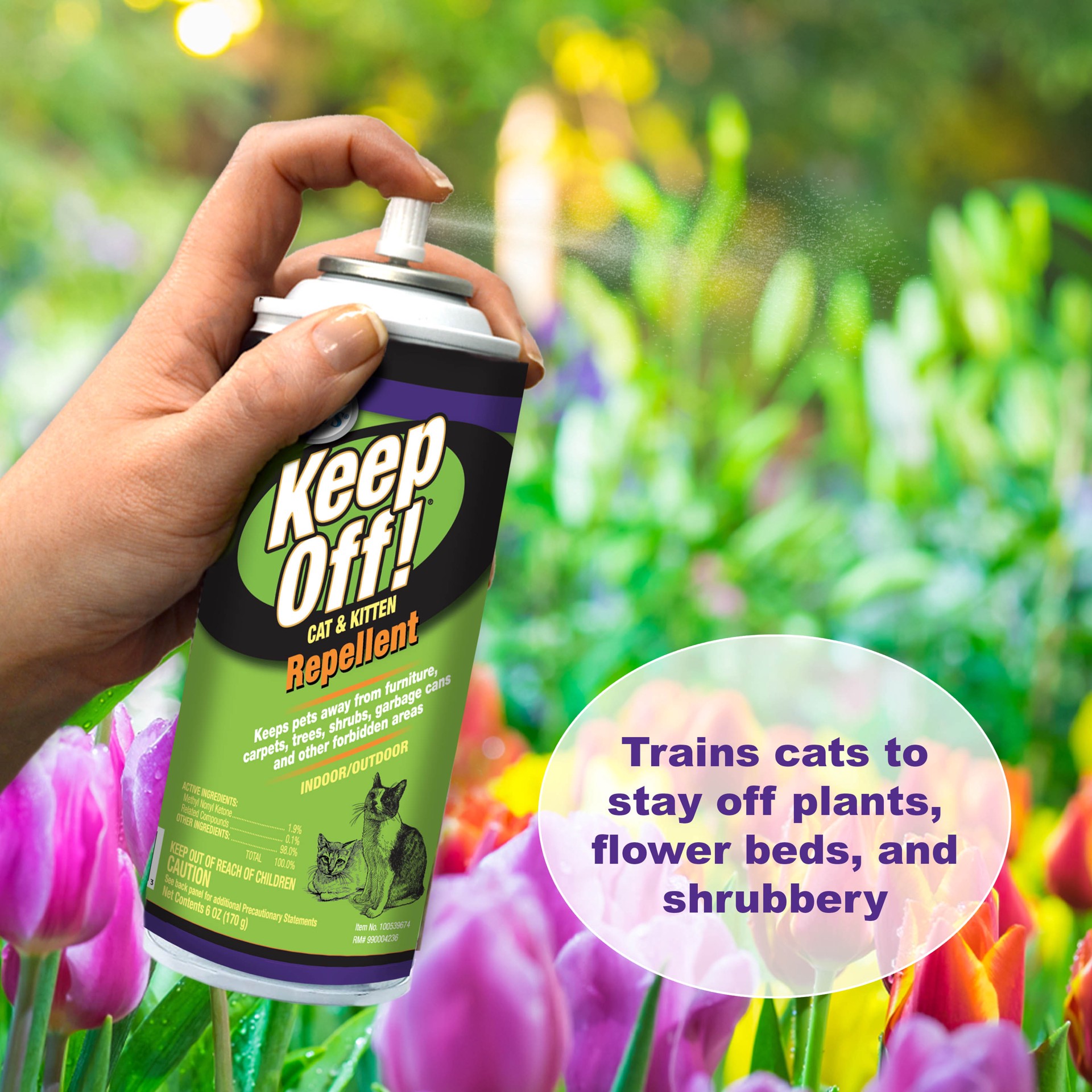 slide 3 of 7, Four Paws Keep Off! Cat Repellent Spray Outdoors & Indoor 6 Ounces, 1 ct