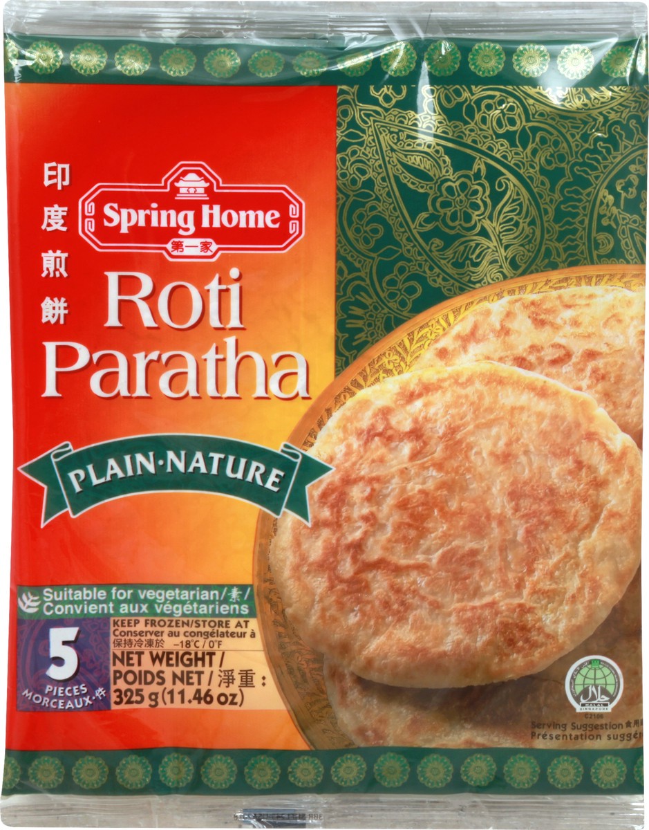 slide 7 of 8, Spring Home Roti Paratha Plain, 11.46 oz