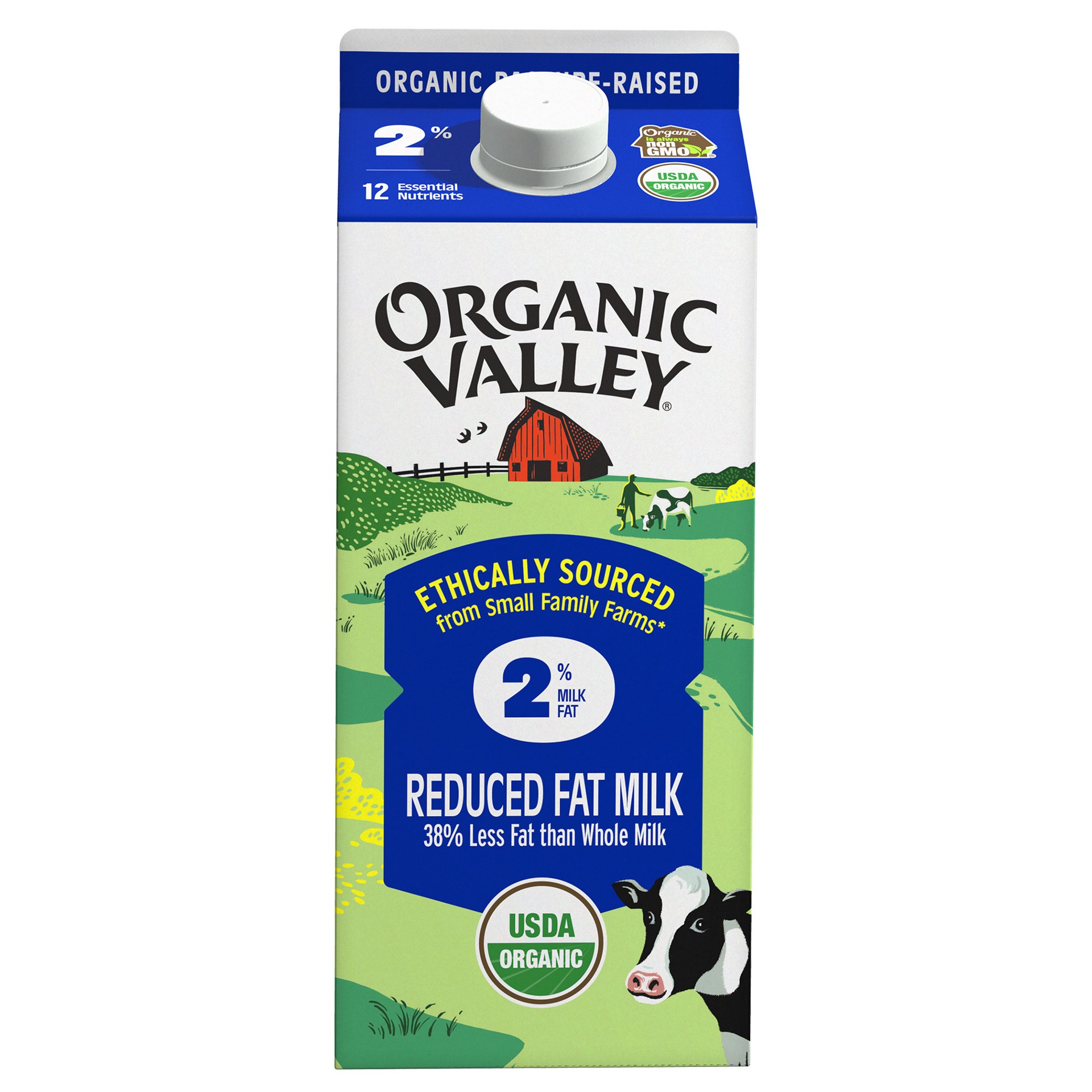 slide 1 of 9, Organic Valley Organic 2% (Reduced Fat) Milk, 64 oz, 64 fl oz