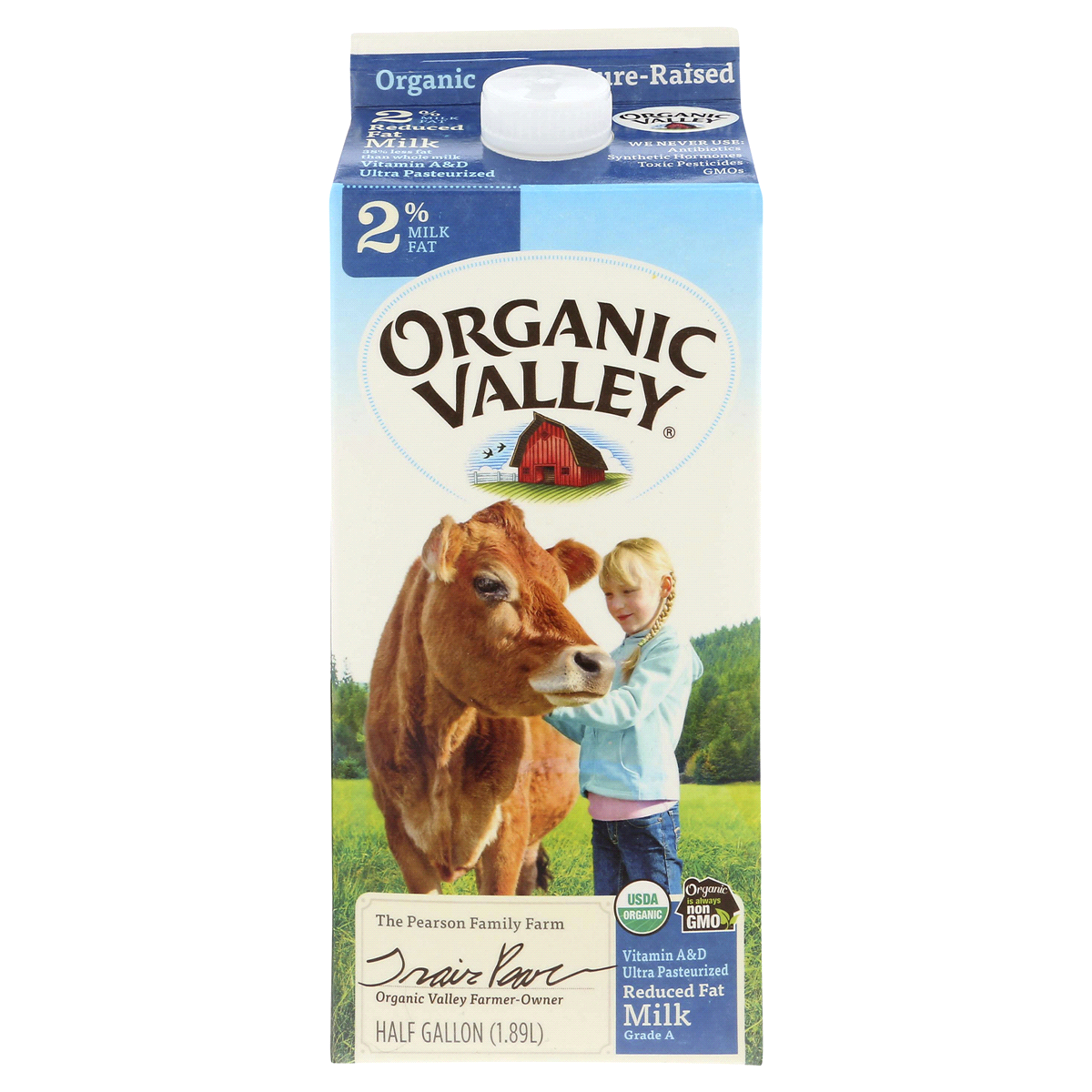 slide 1 of 1, Organic Valley 2% Fat Milk, 1/2 gal