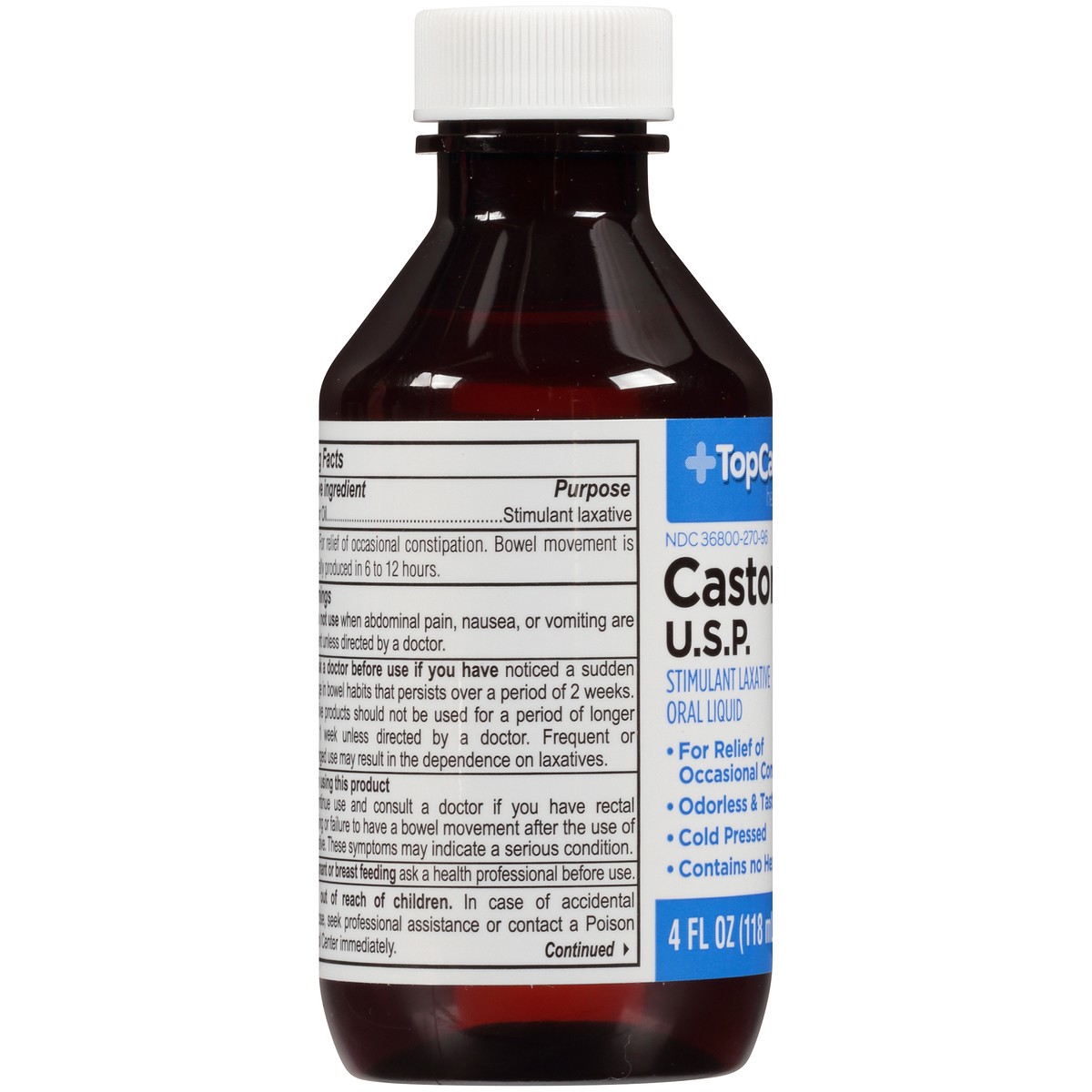 slide 4 of 11, TopCare Castor Oil U.S.P. Stimulant Laxative Oral Liquid, 4 fl oz