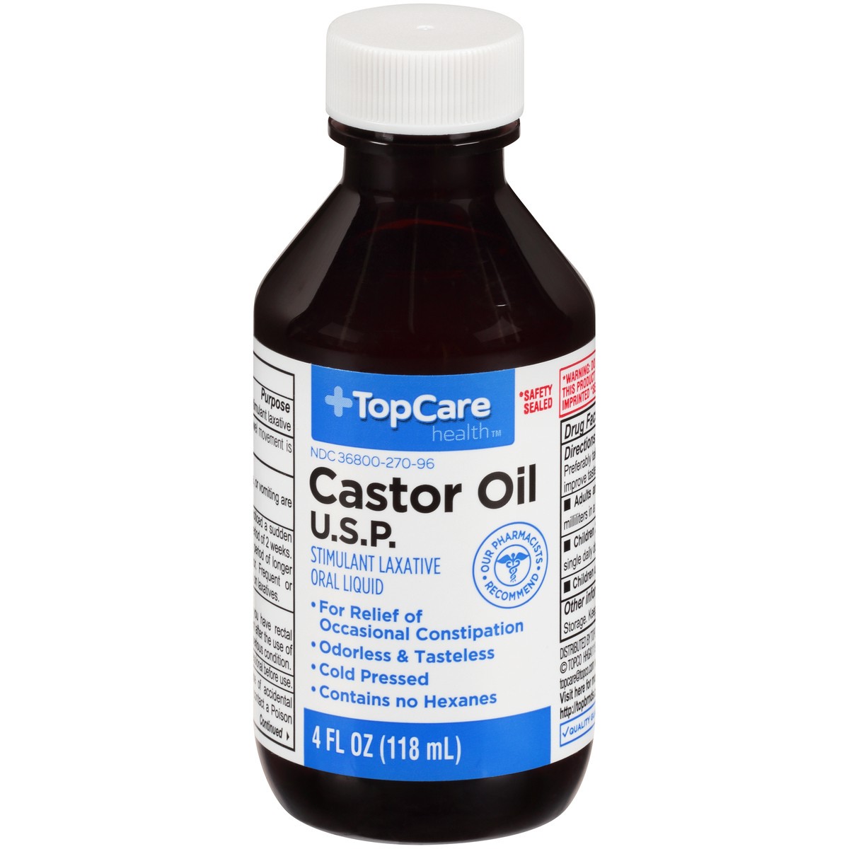 slide 1 of 11, TopCare Castor Oil U.S.P. Stimulant Laxative Oral Liquid, 4 fl oz