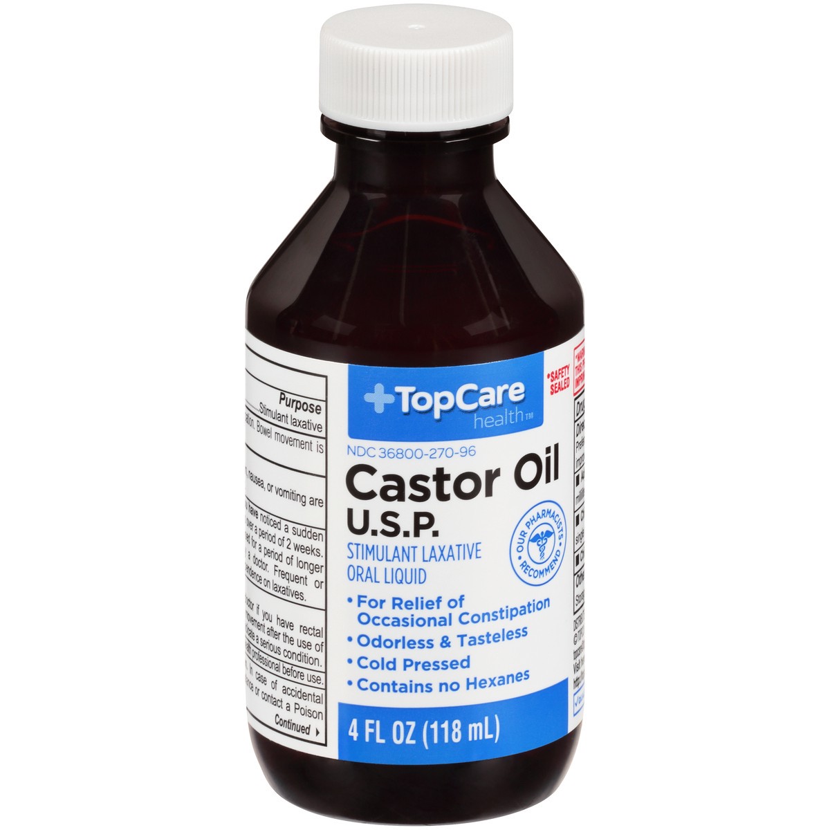 slide 8 of 11, TopCare Castor Oil U.S.P. Stimulant Laxative Oral Liquid, 4 fl oz