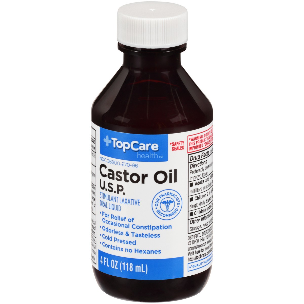 slide 9 of 11, TopCare Castor Oil U.S.P. Stimulant Laxative Oral Liquid, 4 fl oz