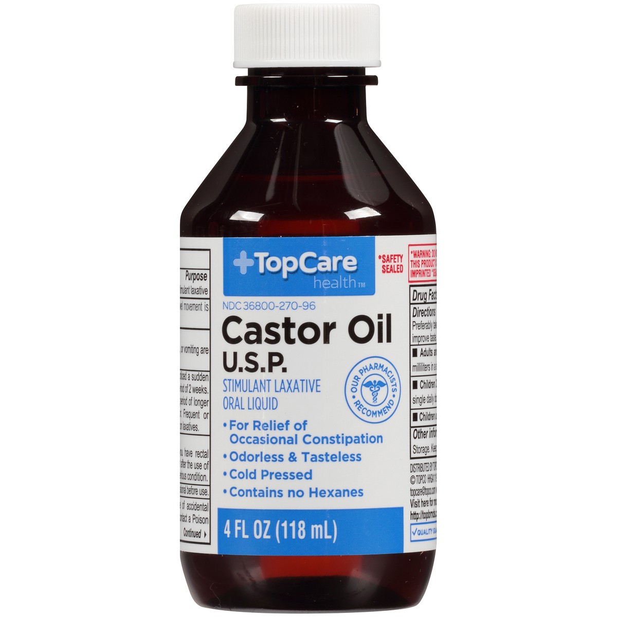 slide 11 of 11, TopCare Castor Oil U.S.P. Stimulant Laxative Oral Liquid, 4 fl oz