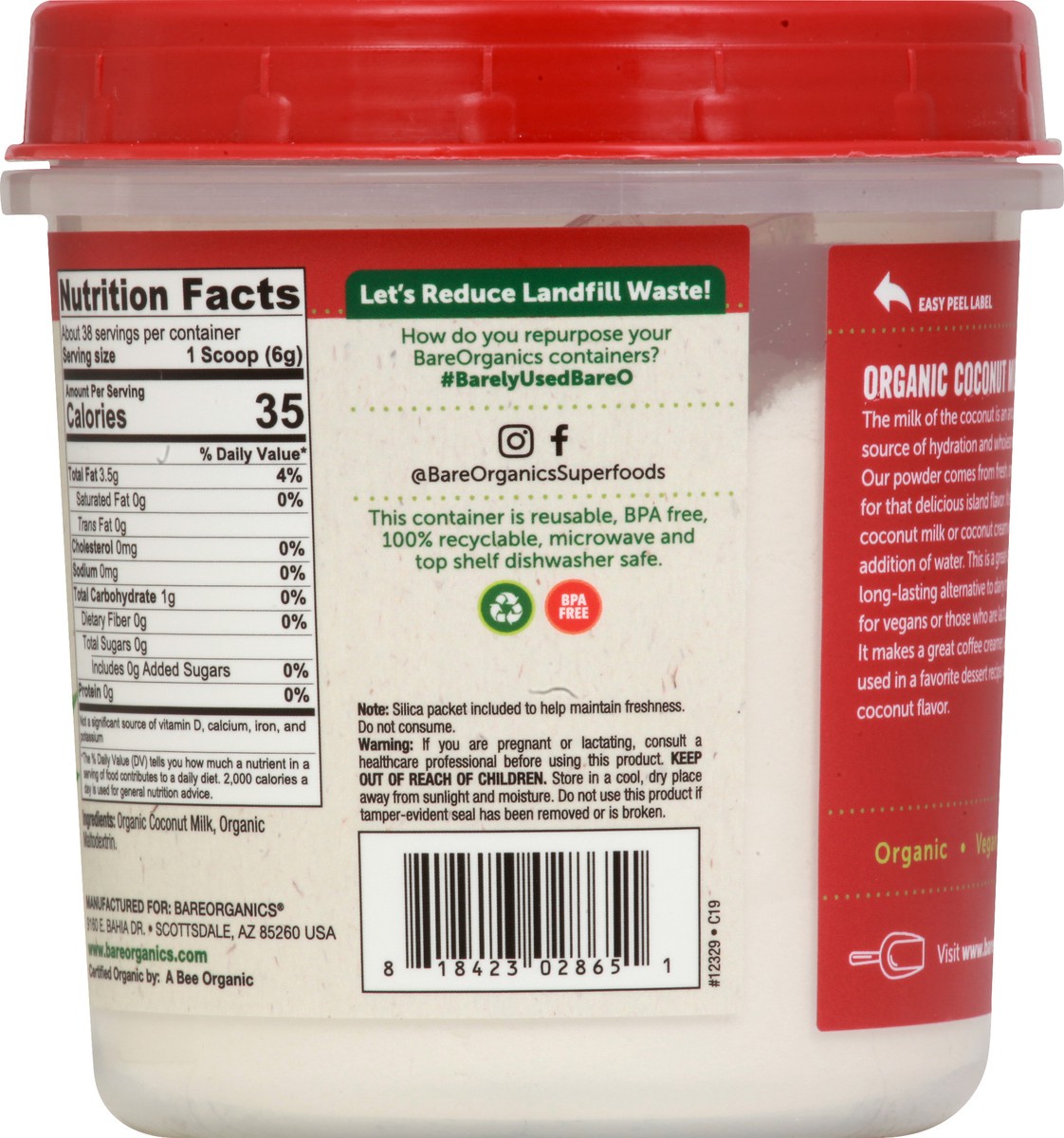 slide 10 of 11, BareOrganics Coconut Milk 8 oz, 8 oz