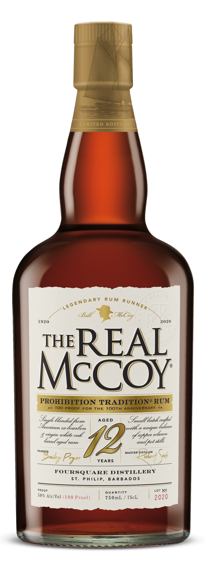 slide 1 of 1, The Real McCoy Prohibition Tradition 12-Year Aged Limited Edition Rum, 750 mL Bottle, 100 Proof, 25.36 fl. oz