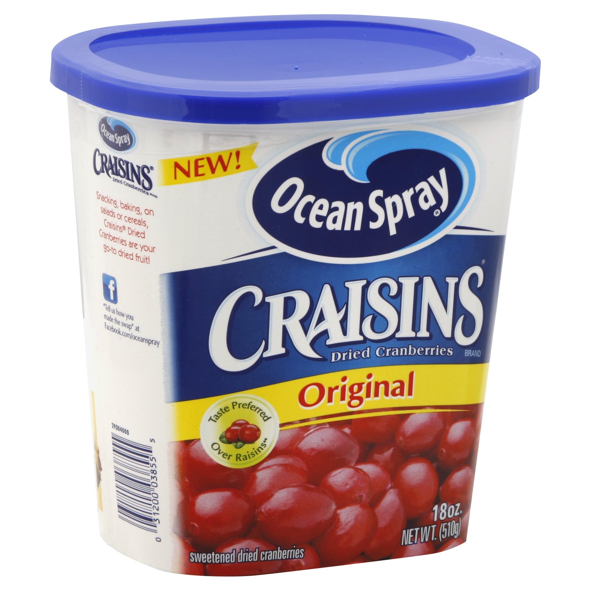 slide 1 of 8, Ocean Spray Craisins Dried Cranberries Original, 18 oz