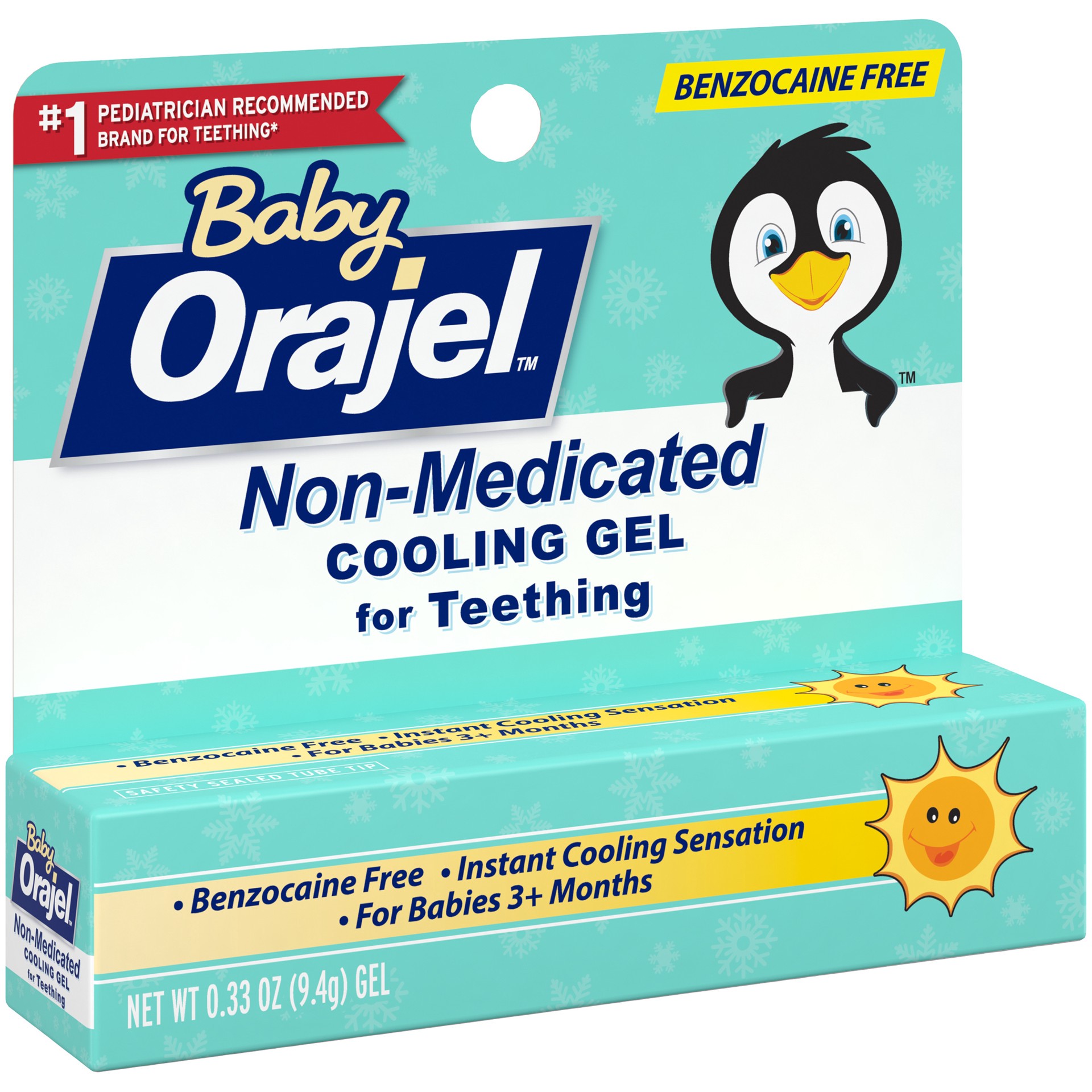 slide 4 of 4, Orajel Baby Non-Medicated Cooling Gel for Teething 0.33 oz, 0.33 oz