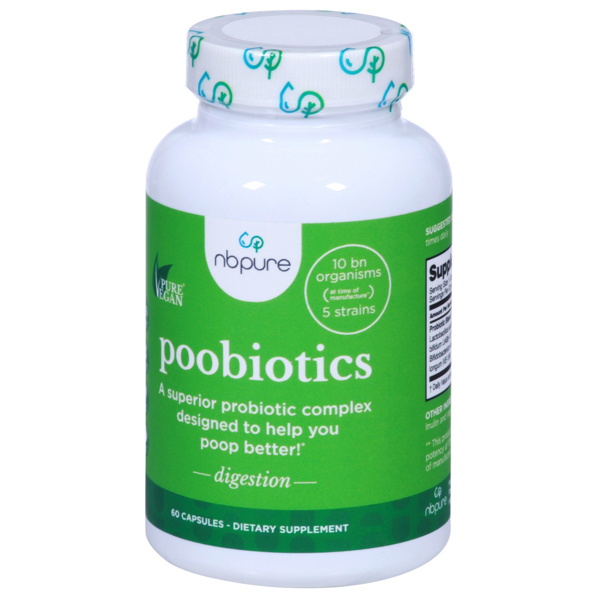 slide 4 of 10, NBPure Digestion Poobiotics 60 Capsules, 60 ct