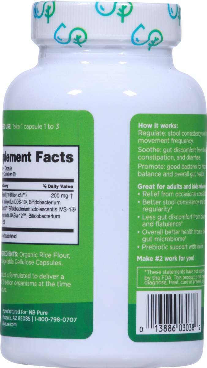 slide 3 of 10, NBPure Digestion Poobiotics 60 Capsules, 60 ct